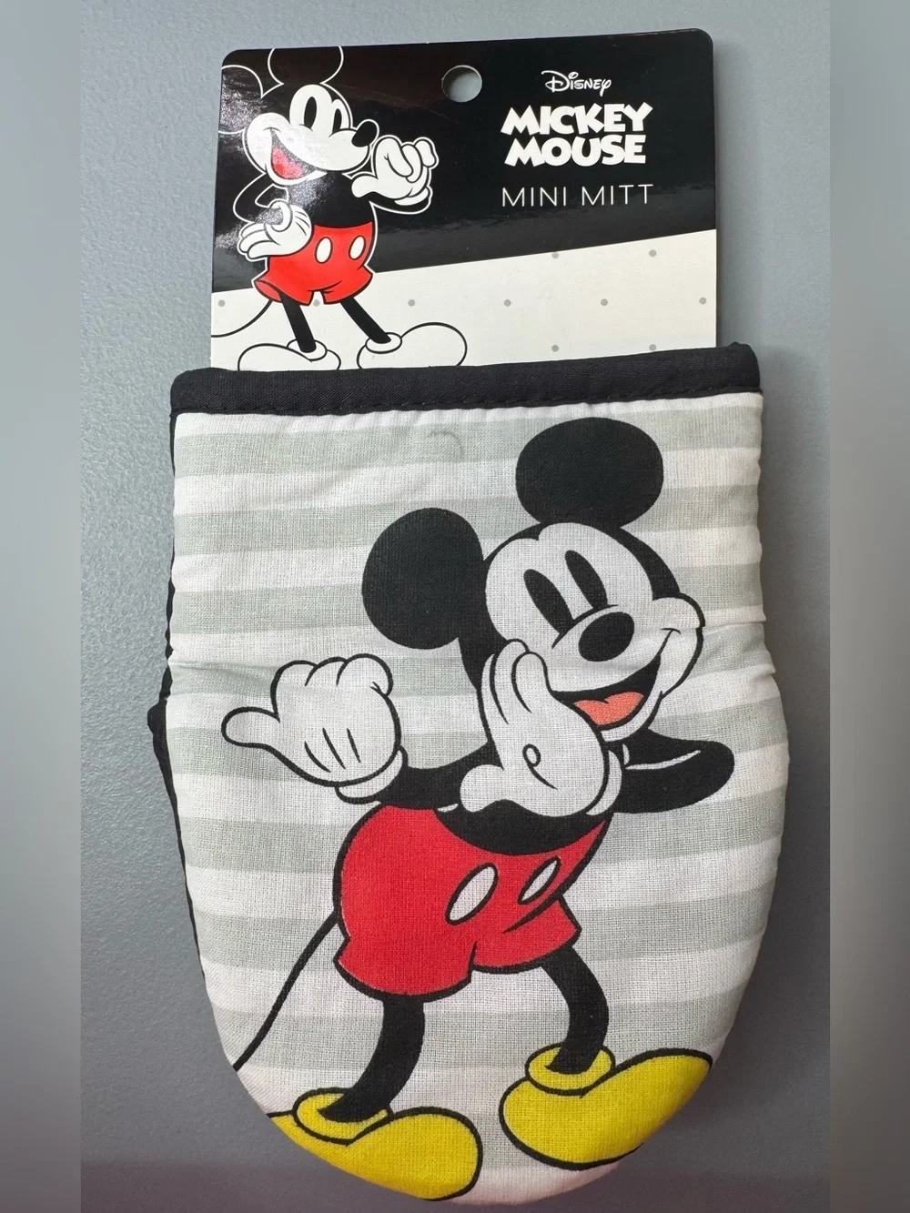 Disney Mickey Mouse themed Mini kitchen Mitt in Black, White, Red, Yellow